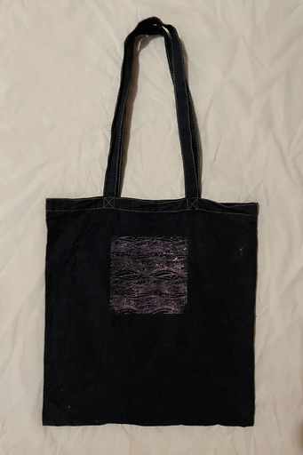 Black Cotton Tote Bag: Hand Block Printed, Eco-Friendly, Natural, High Quality